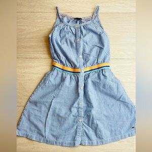Tommy Hilfiger Blue Striped Dress with Orange Stitching